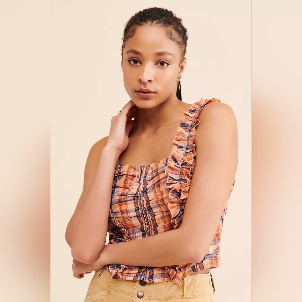 Verb by Pallavi Singhee Ruffled Plaid Top